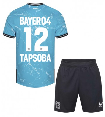 Bayer Leverkusen Edmond Tapsoba #12 Tercera Equipación Niños 2023-24 Manga Corta (+ Pantalones cortos)